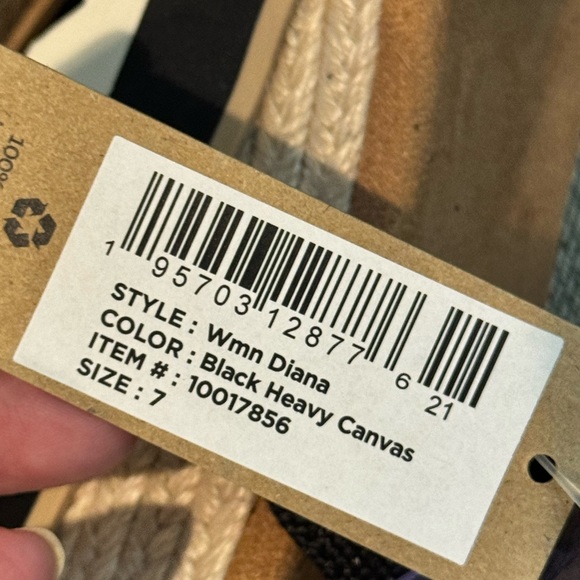 TOMS Women’s Diana Black Canvas Buckle Wedge Size 7 - Picture 6 of 9